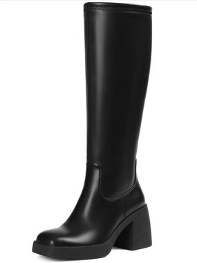 Source Unknown Black Over-the-Knee Block Heel Boots